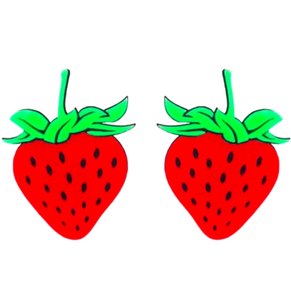 EARRINGS OVERSIZED ACRYLIC RED STRAWBERRIES 🍓🍓🍓